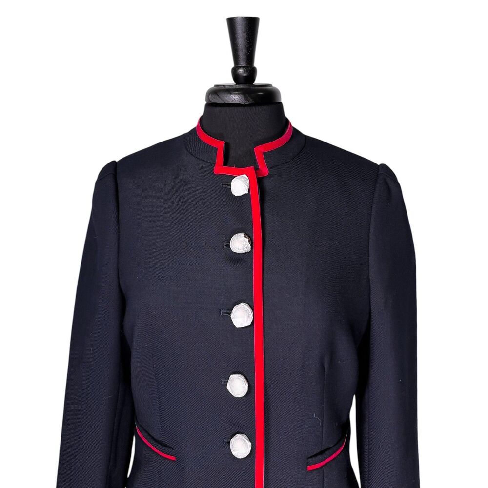 Boden Cambridge Military Jacket Size 6 Navy Velvet Trim Gold Buttons NWT Blazer - Picture 6 of 8